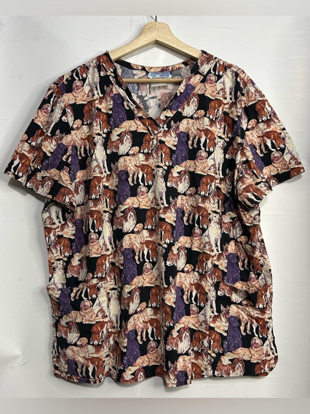 5 for‎ $25🔥Comfy Cotton Puppy Print Scrub T-Shirt 3X